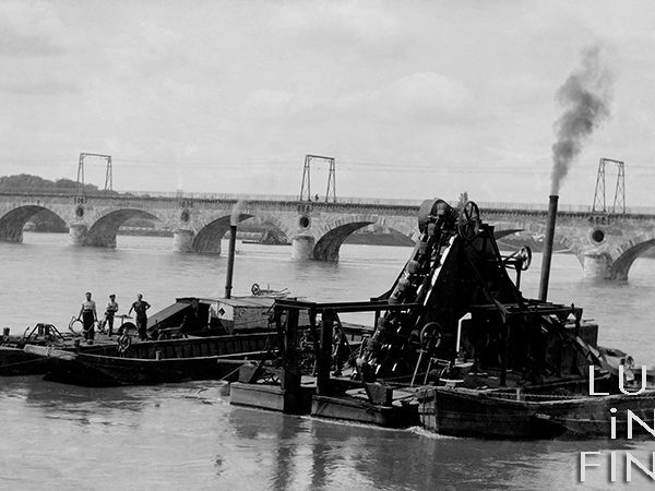Dragueuse de sable / Orléans (pont de Vierzon), 1936