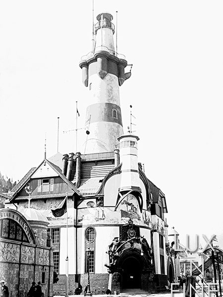 Le pavillon Allemand de la navigation en forme de phare / Paris, quai d'Orsay, exposition universelle, 1902