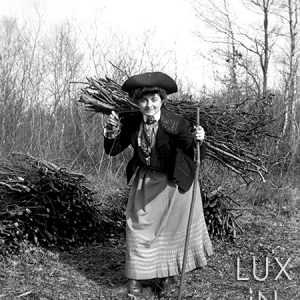La châtelaine ramasse du bois / Monthoiron, Poitou, 1895